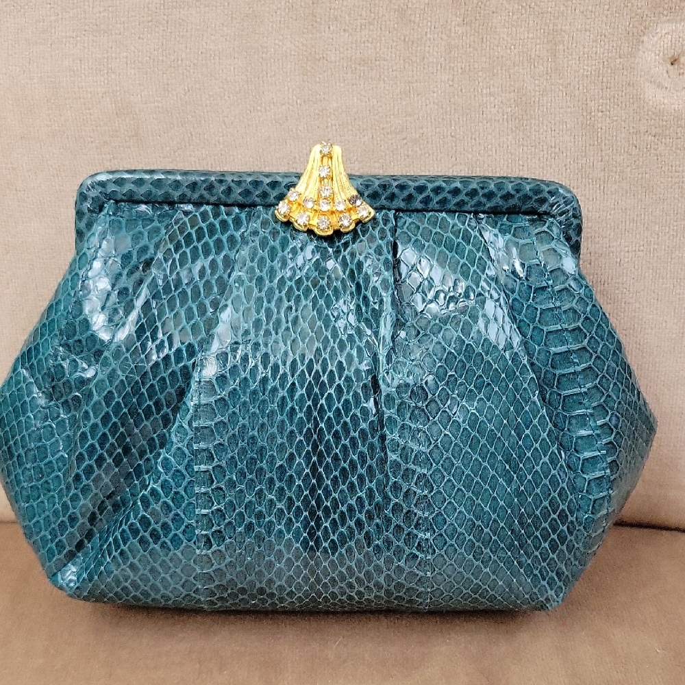 Genuine Green snakeskin Clutch